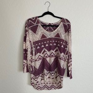 burgundy geometric top